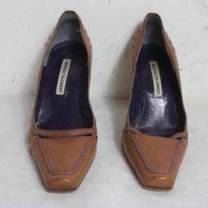 MANOLO BLAHNIK PUMPS - BROWN - SIZE 39.5